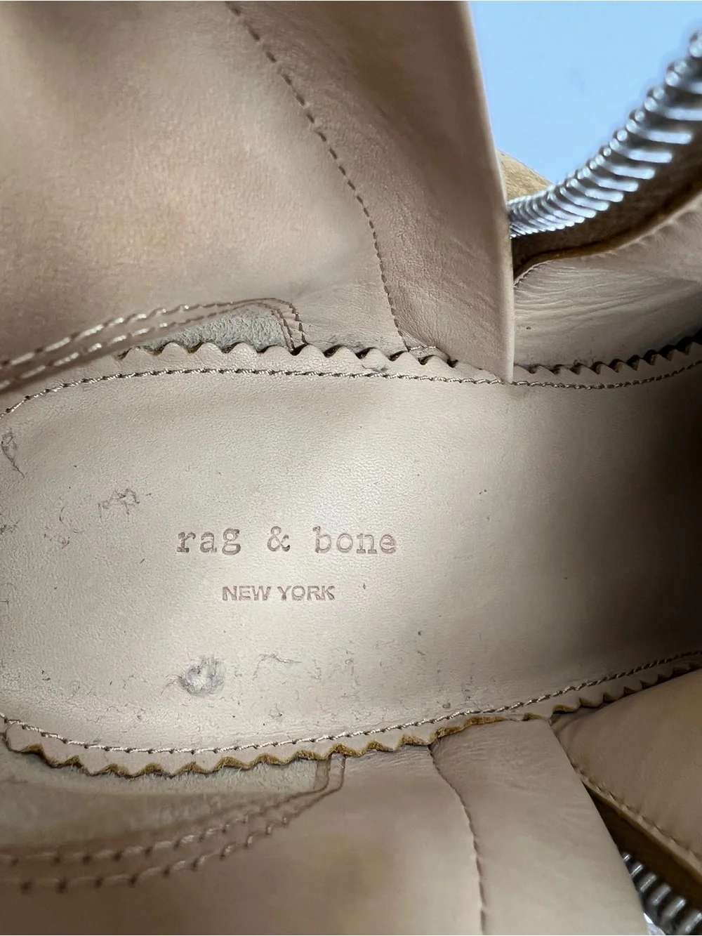 Rag & Bone Margot Tan Suede Double Zip Ankle Booties Size 40 / US 10 No Box